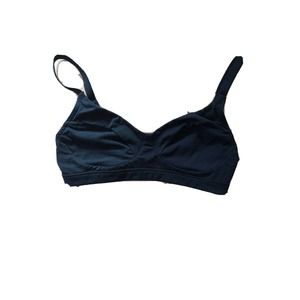 OrganicBasics Black Cotton Bra Bralette Small